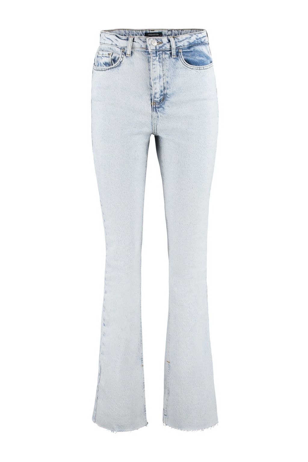 TRENDYOLMILLA Siyah Y?rtmacl? Yuksek Bel Flare Jeans TWOAW22JE0382  фото 33