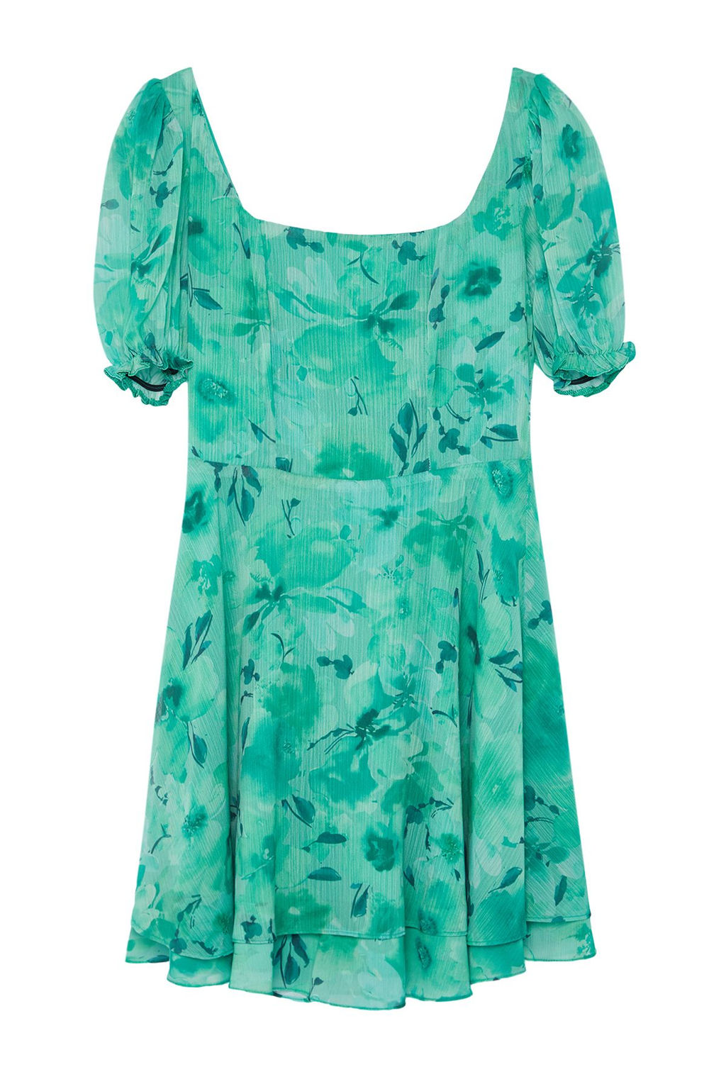 TRENDYOLMILLA Lacivert Cicek Desenli Mini Sifon Dokuma Elbise TWOSS23EL01171 фото 10