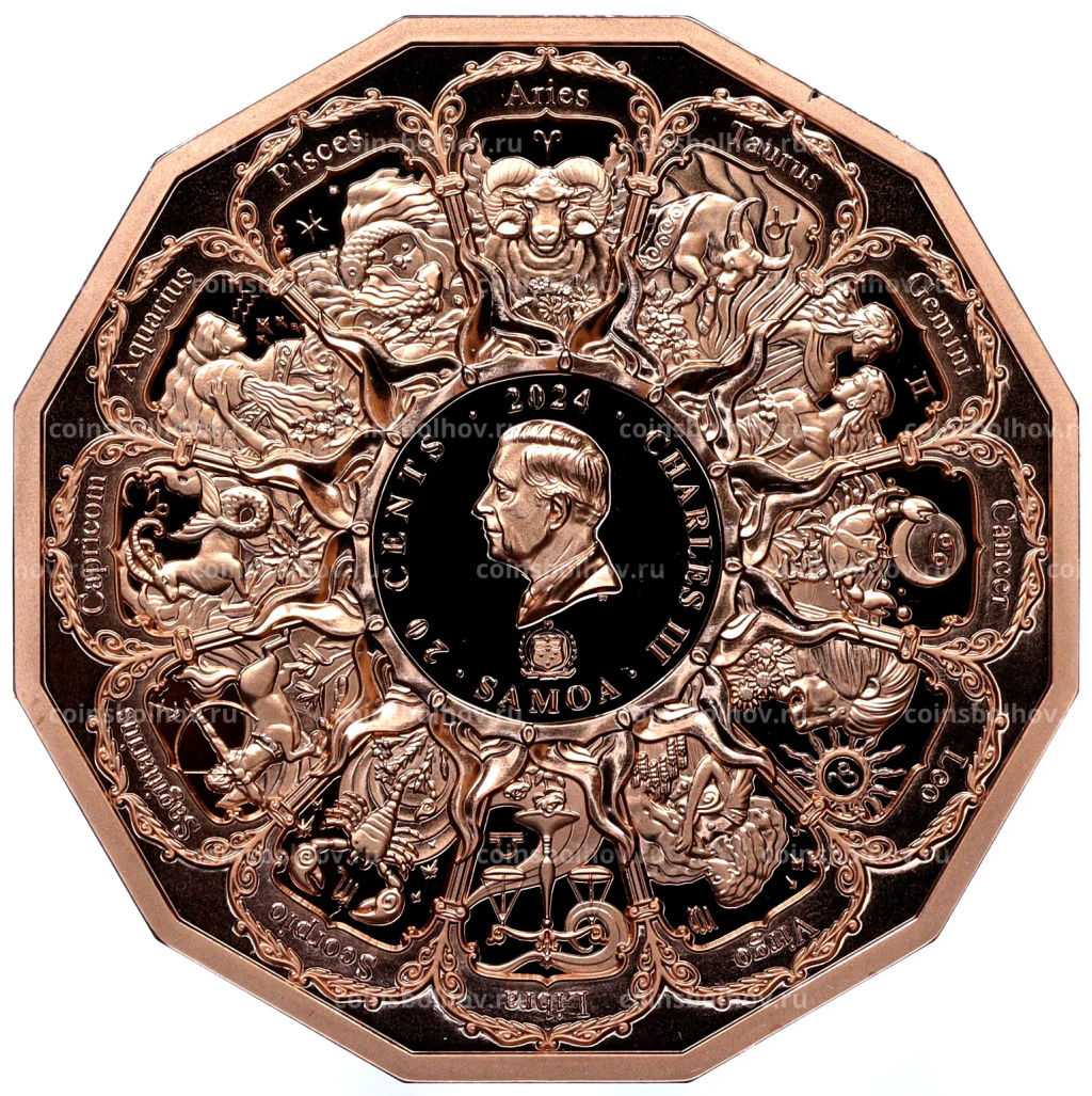 Монета 20 центов 2024 года Самоа Архангел Ариэль
