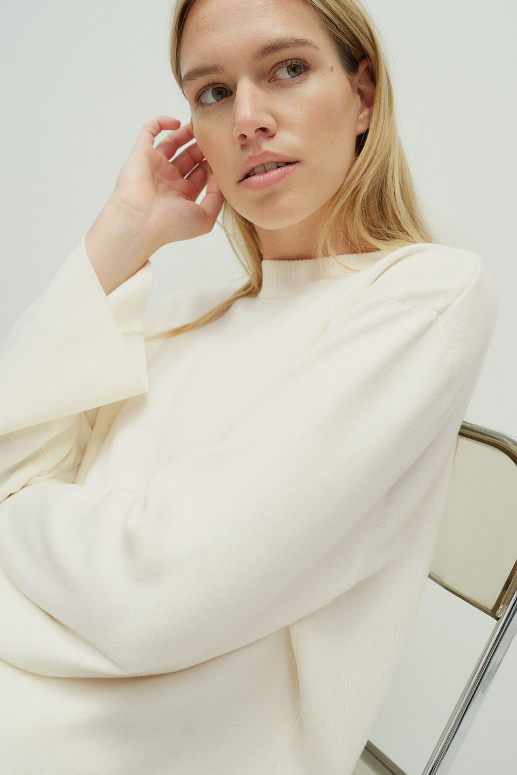 Jersey oversize con bajo redondeado