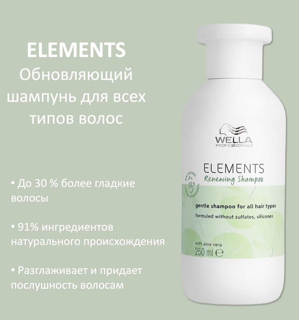 -25% Шампунь ОБНОВЛЯЮЩИЙ БЕЗ СУЛЬФАТОВ Elements, 250 мл Wella Professionals