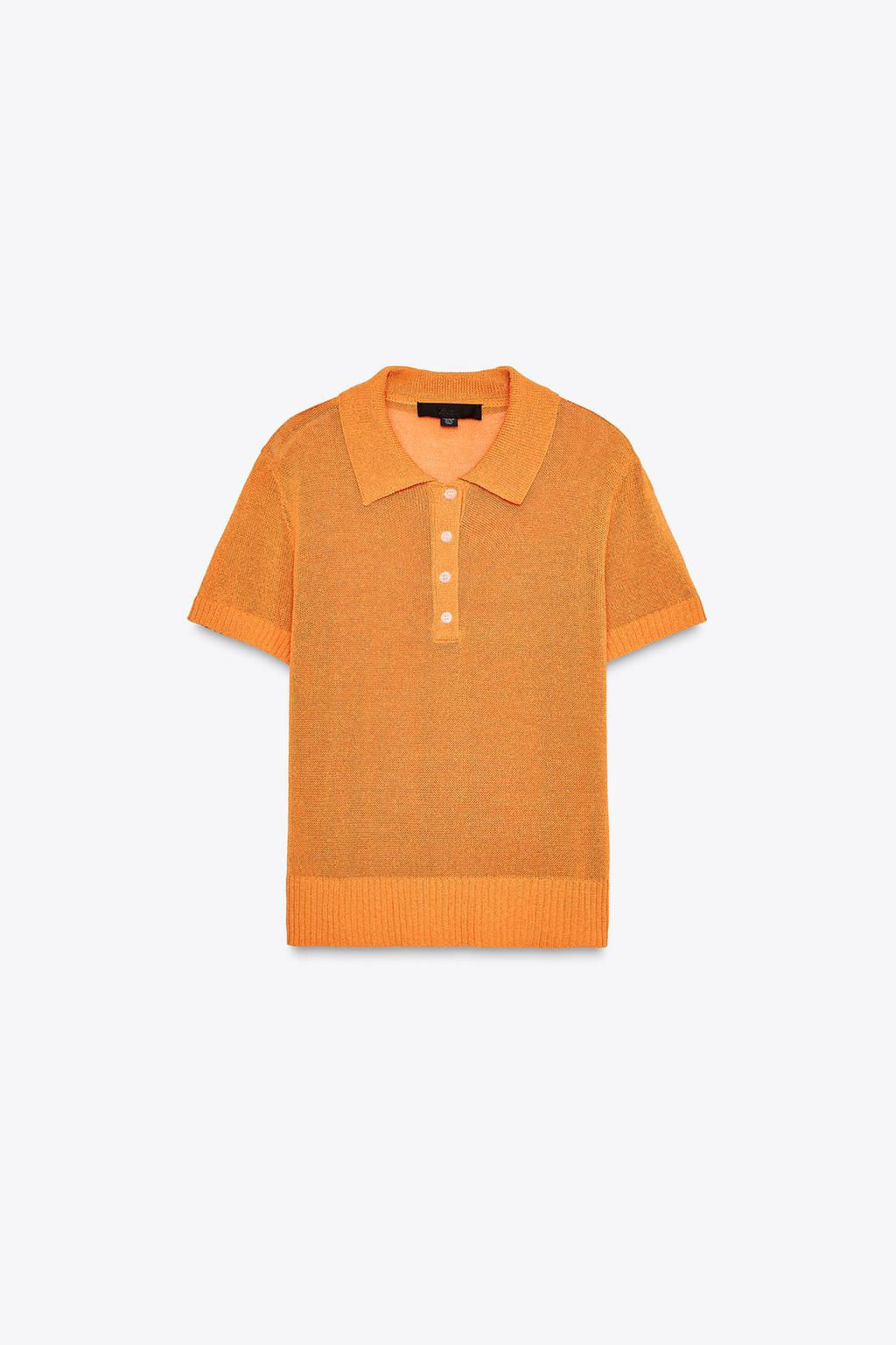 PLAIN KNIT POLO TOP - Zara фото 6