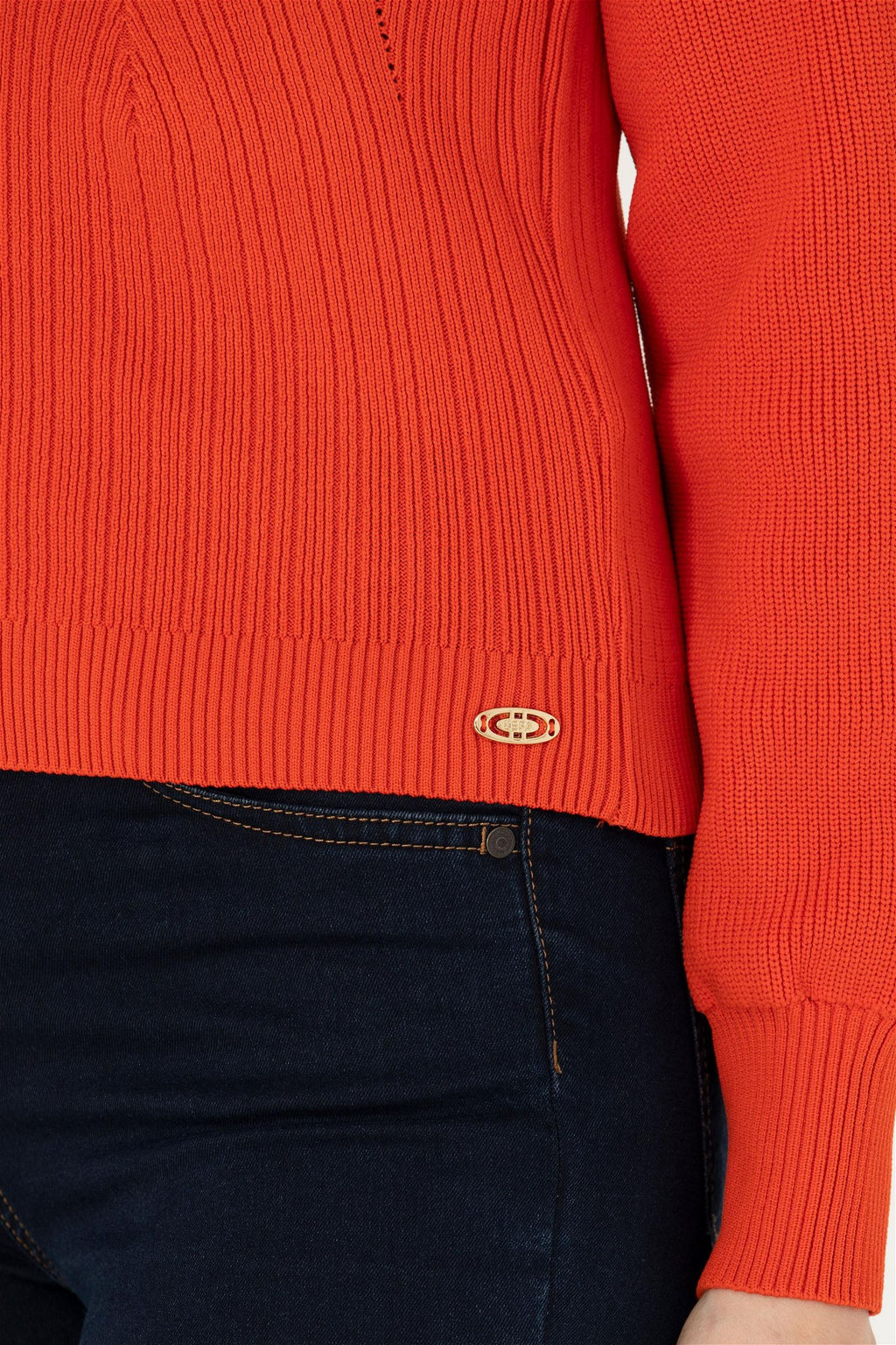 Женский оранжевый свитер с круглым вырезом Неожиданная скидка в корзине - U.s. polo assn фото 7