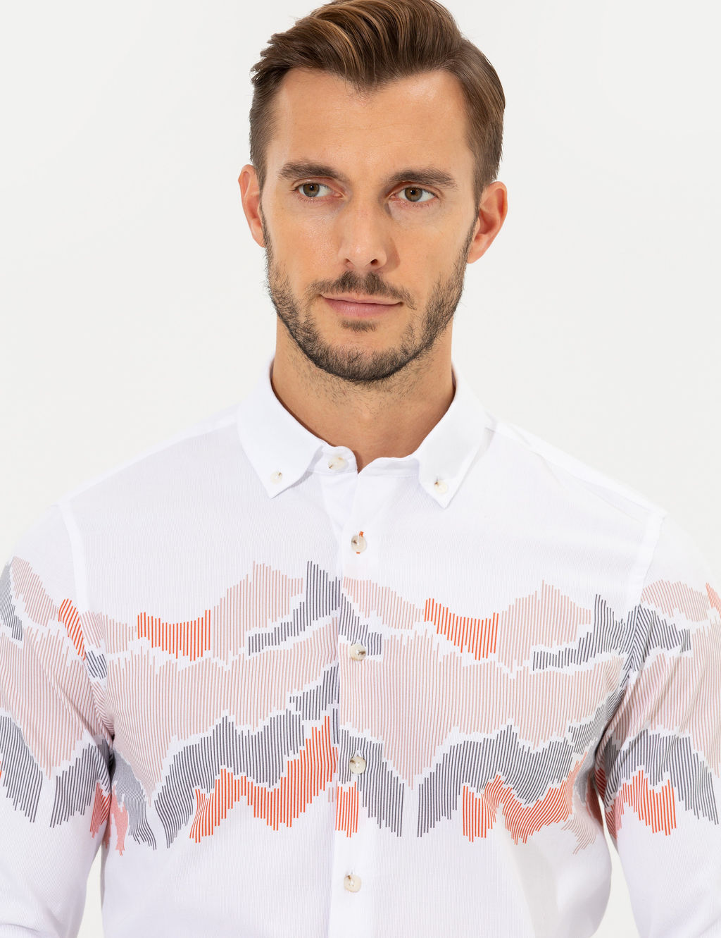 Turuncu Slim Fit Uzun Kollu G_mlek