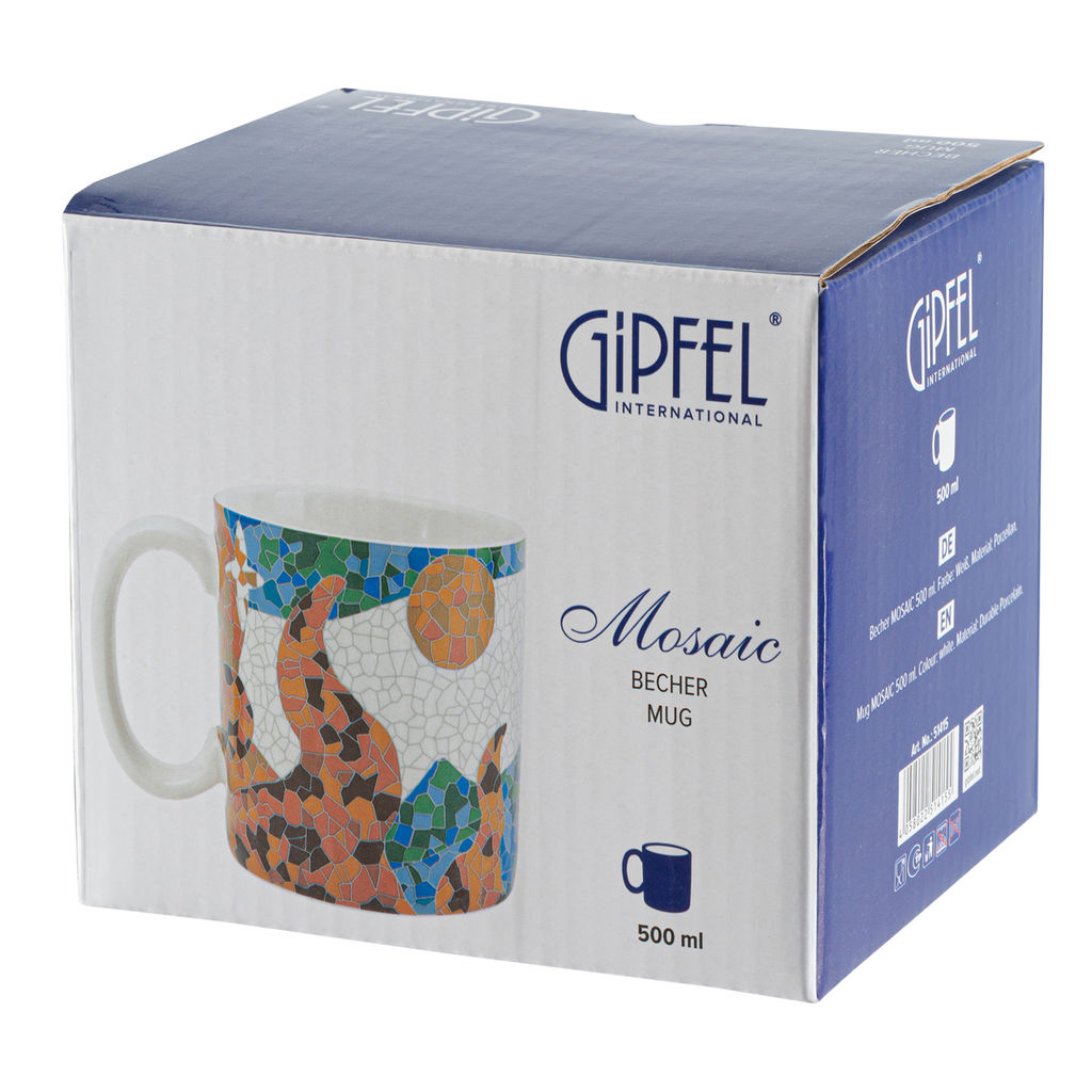 51415 GIPFEL Кружка MOSAIC 500 мл, 1 шт. Цвет: белый. Материал: фарфор.