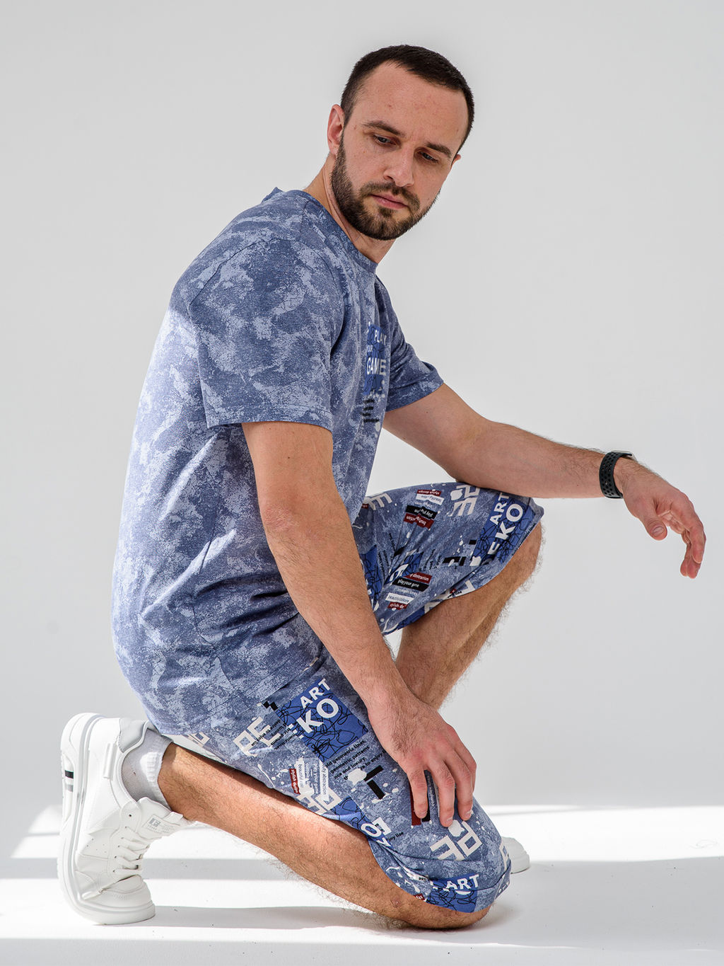 100% ХЛОПОК Комплект мужской "Техно" (бриджи)