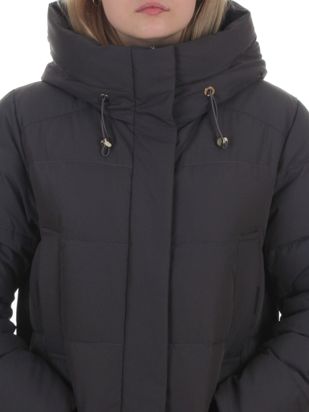 2129 DK. GRAY Пальто зимнее женское (200 гр. холлофайбер)