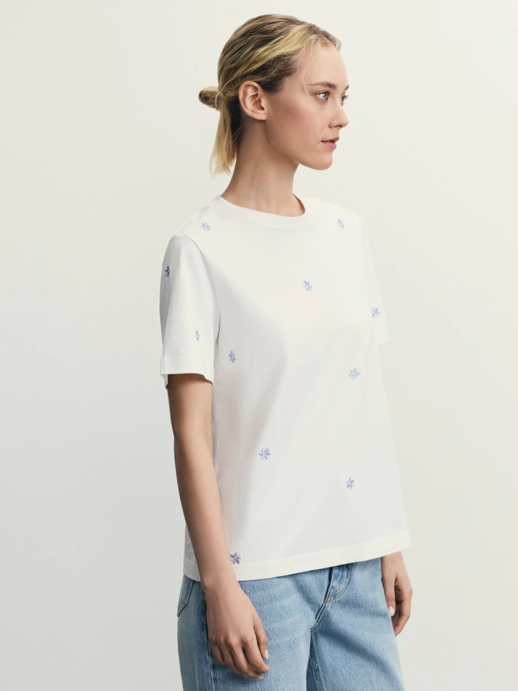 Футболка из хлопка с вышивкой / Zarina фото 5