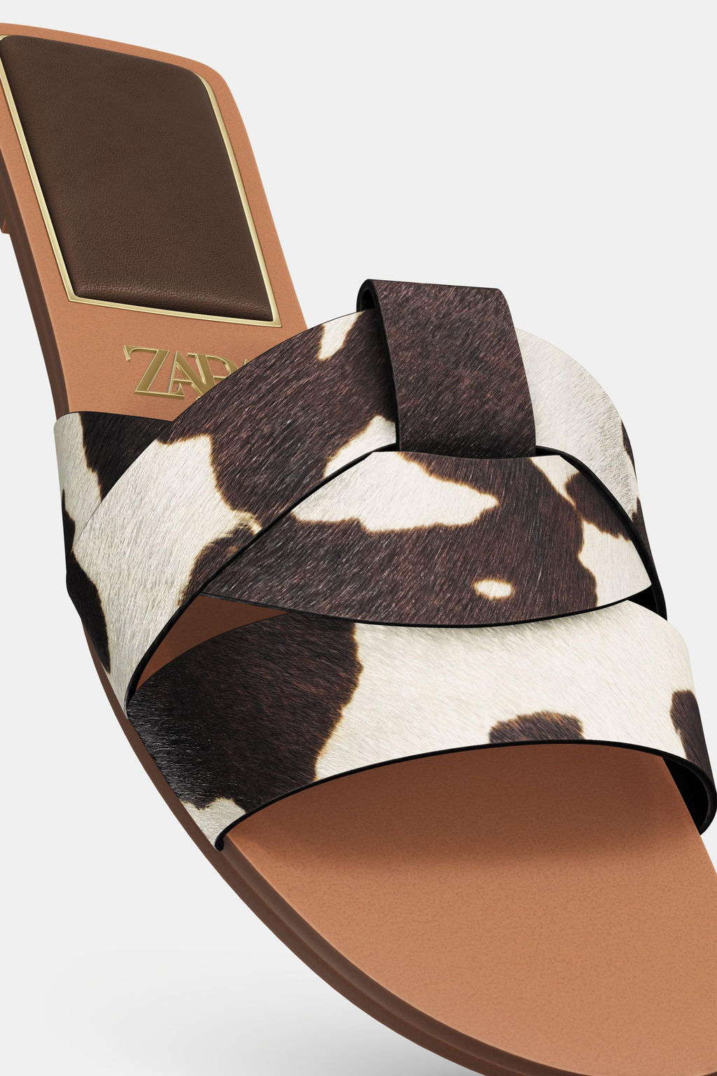 LEATHER FLAT SANDALS - Zara фото 3