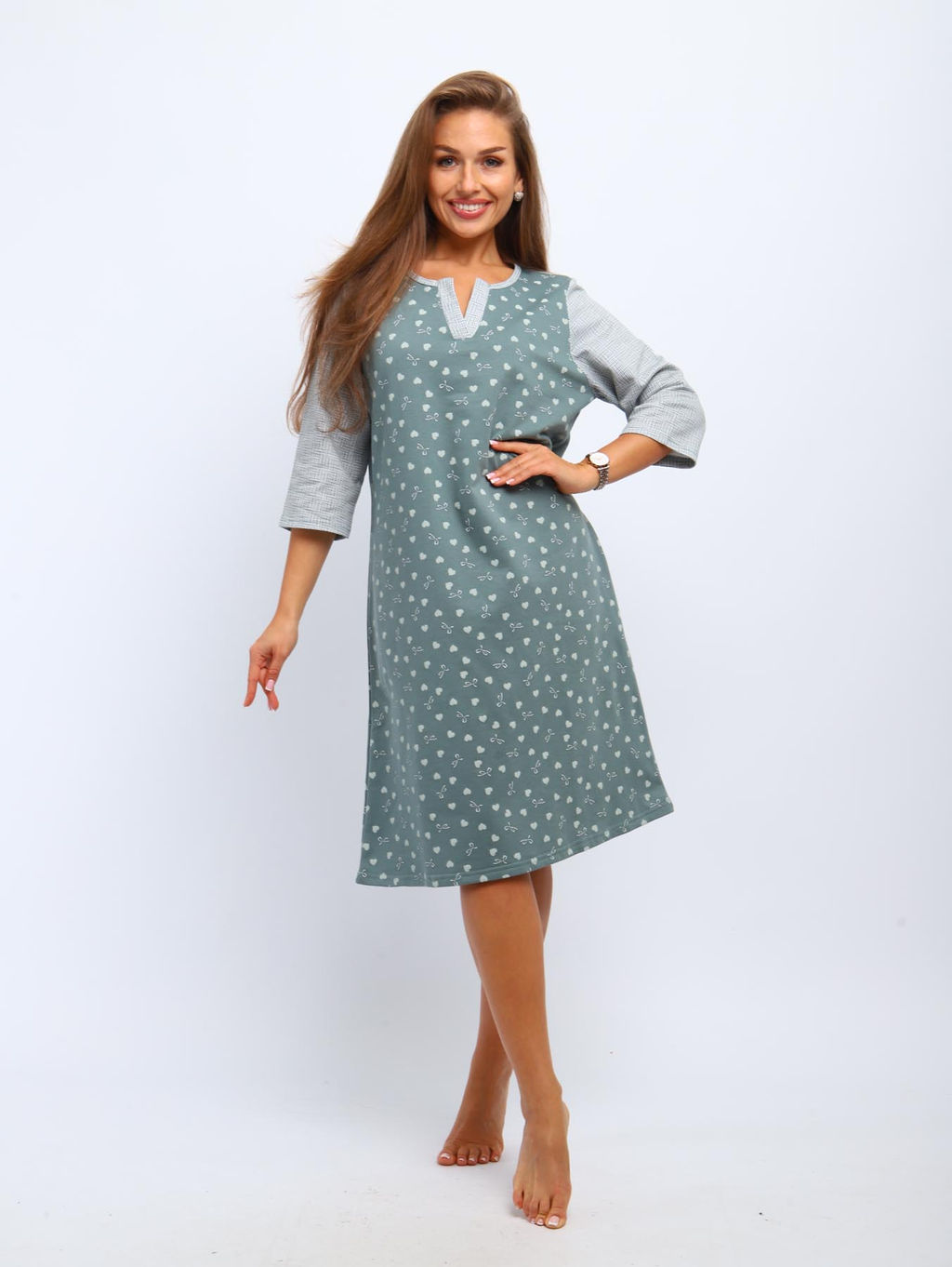 Сорочка теплая, футер с начесом (01060) - Плиона фото 2