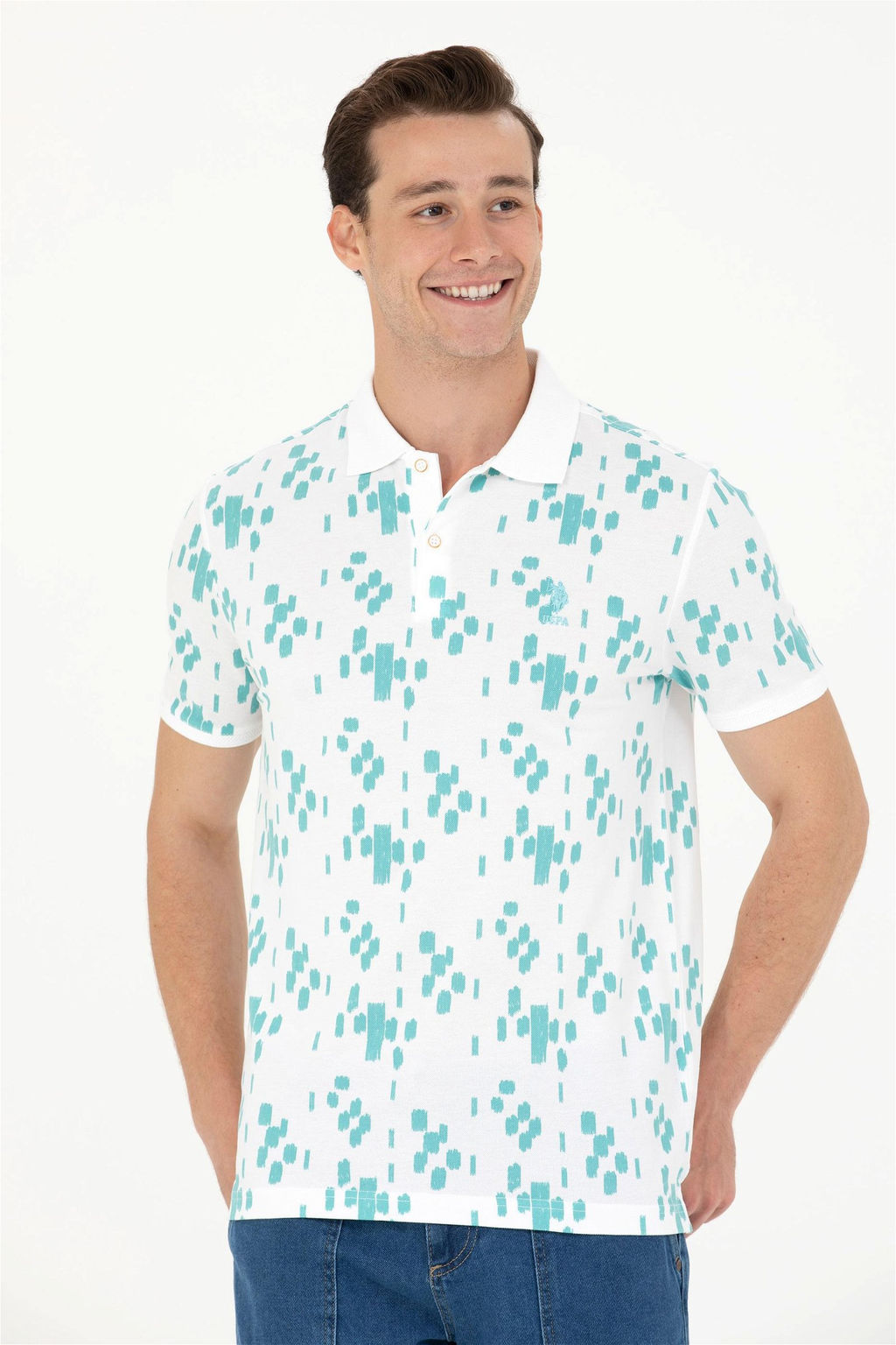 U. S. Polo Assn Мужская мятная футболка-поло - U.s. polo assn фото 3