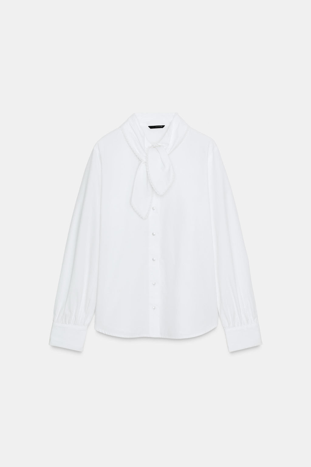 POPLIN SHIRT WITH BOW - Zara фото 6