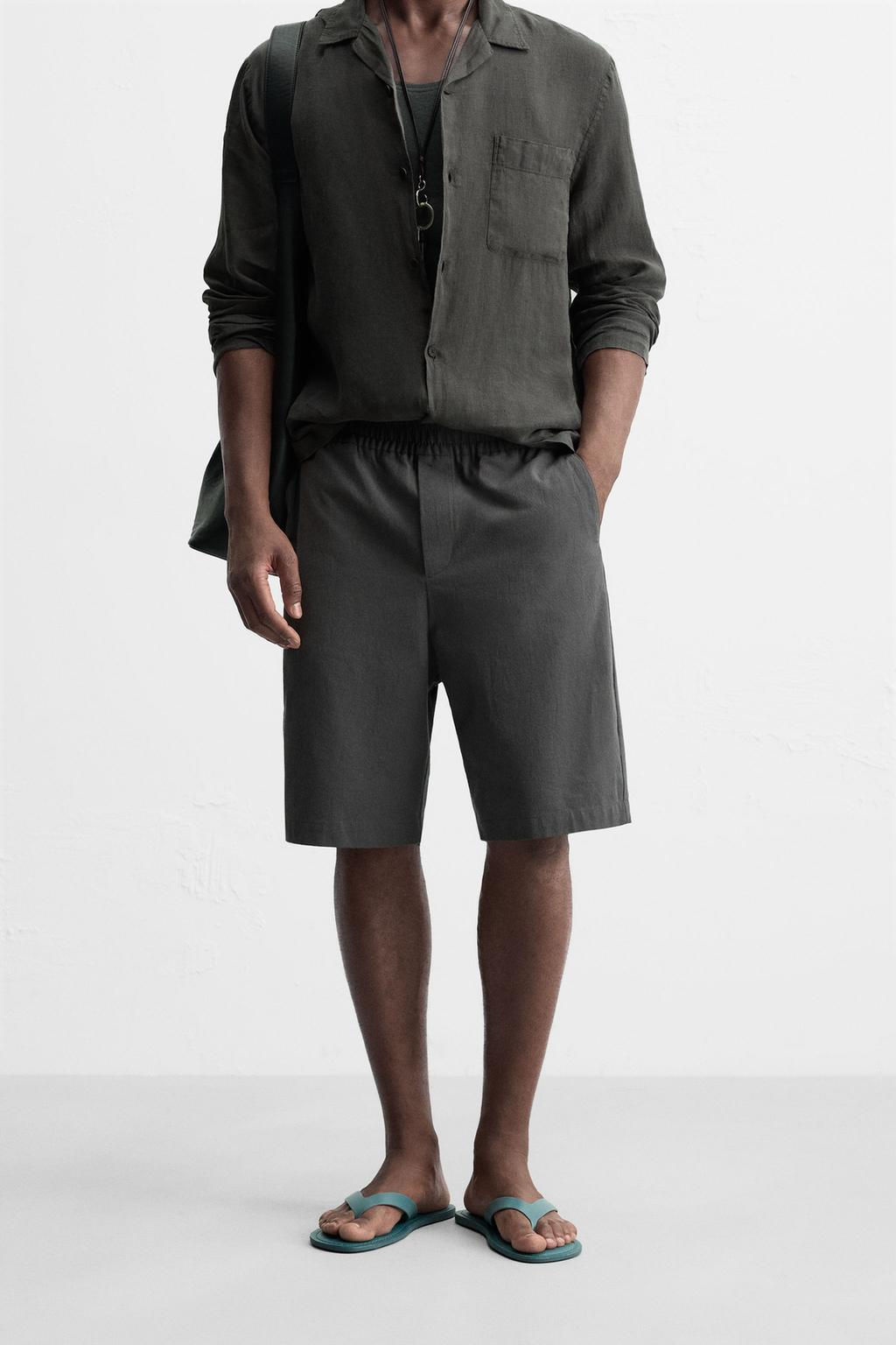 RELAXED FIT COTTON BERMUDA SHORTS - Zara фото 6