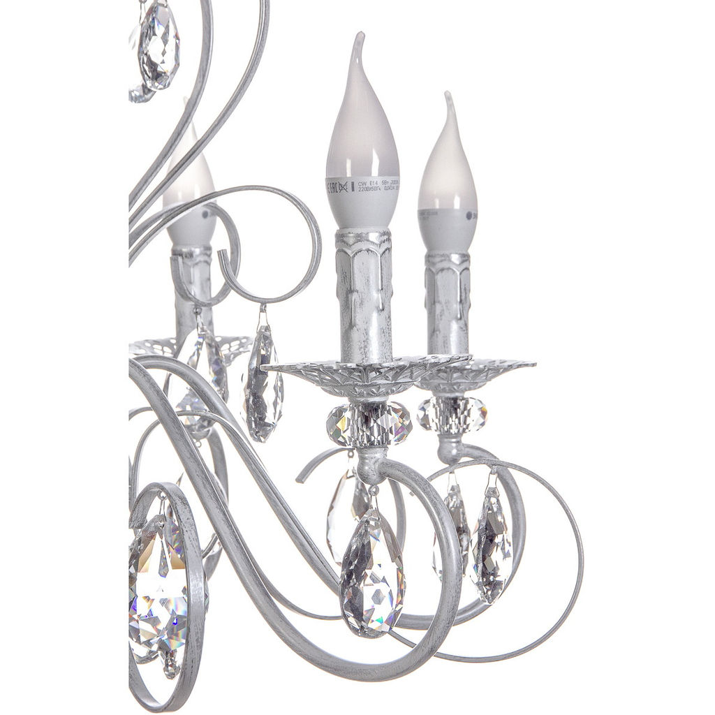 Люстра подвесная в стиле барокко "Arte" 6*40Вт Е14 29-P8525/WH белый мрамор