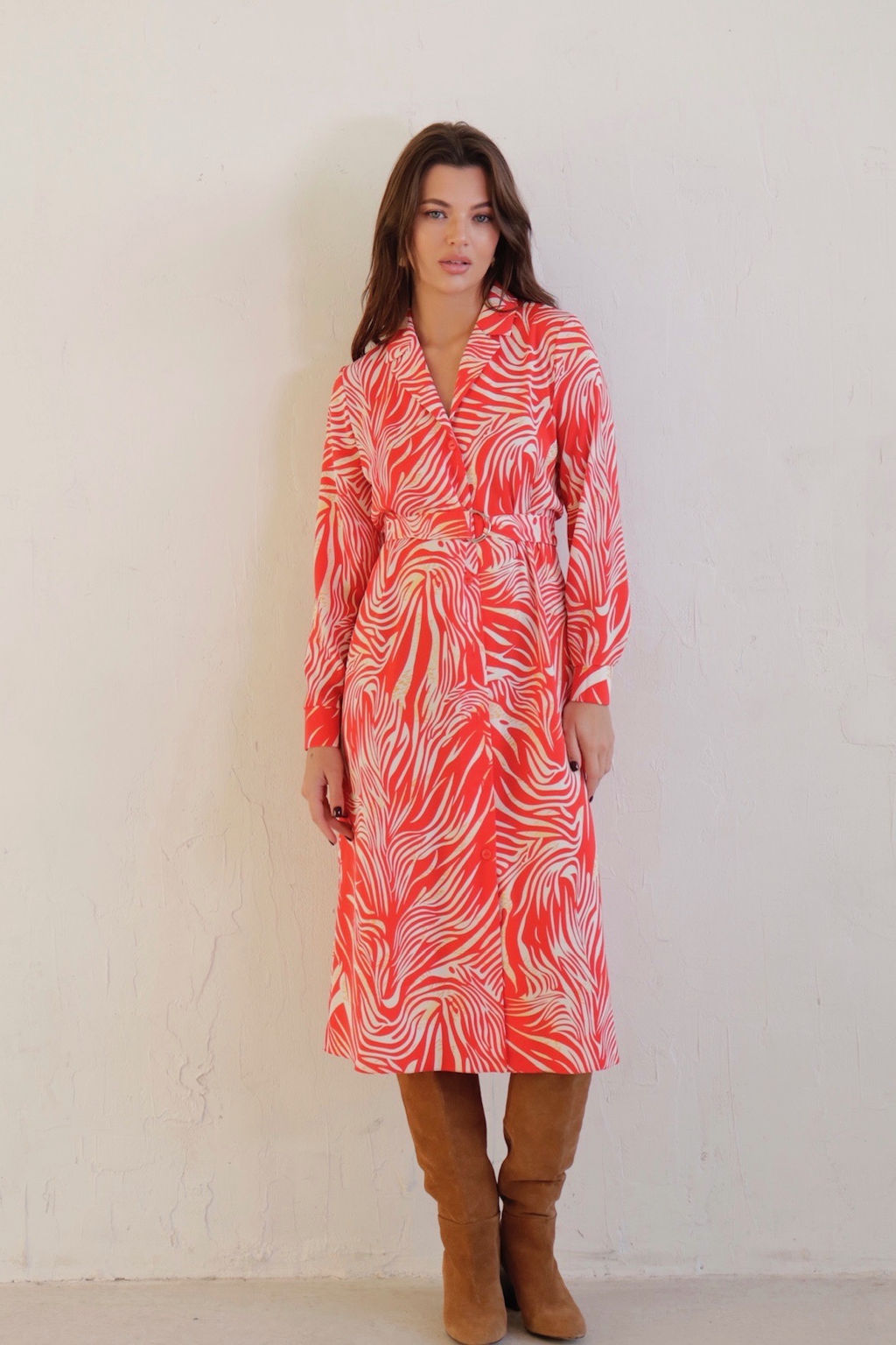 Платье-рубашка с английским воротником принт - Martichelli фото 142