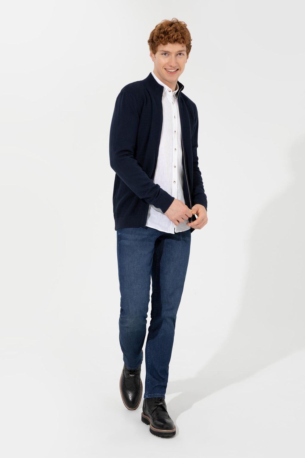Мужской темно-синий трикотажный кардиган Basic - U.s. polo assn фото 16