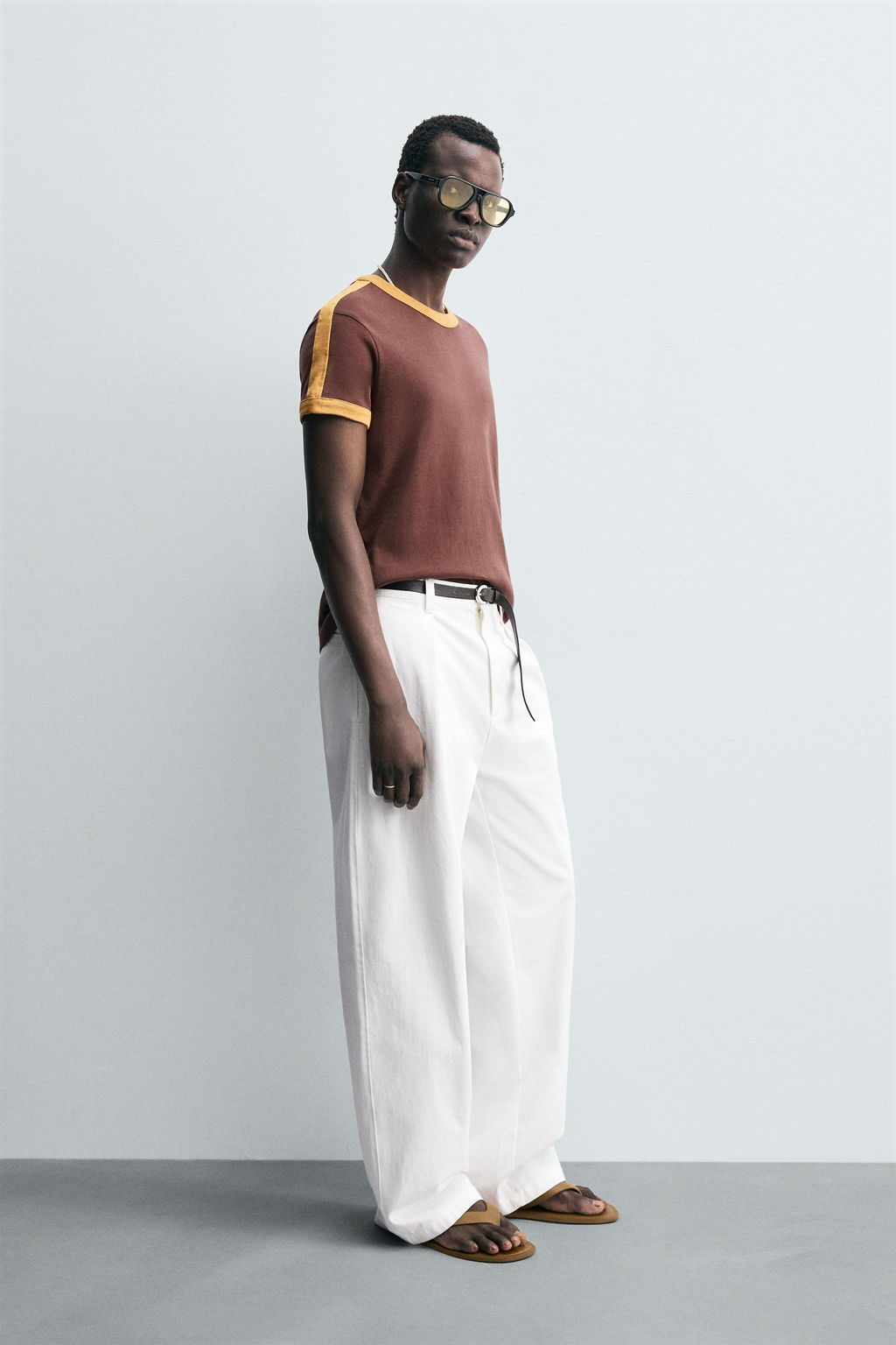 CONTRAST STRIPE T-SHIRT - Zara фото 6