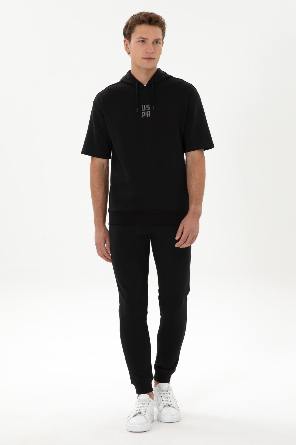 Erkek Comfort Fit Kap__onlu K_sa Kollu Siyah Sweatshirt - U.s. polo assn фото 4