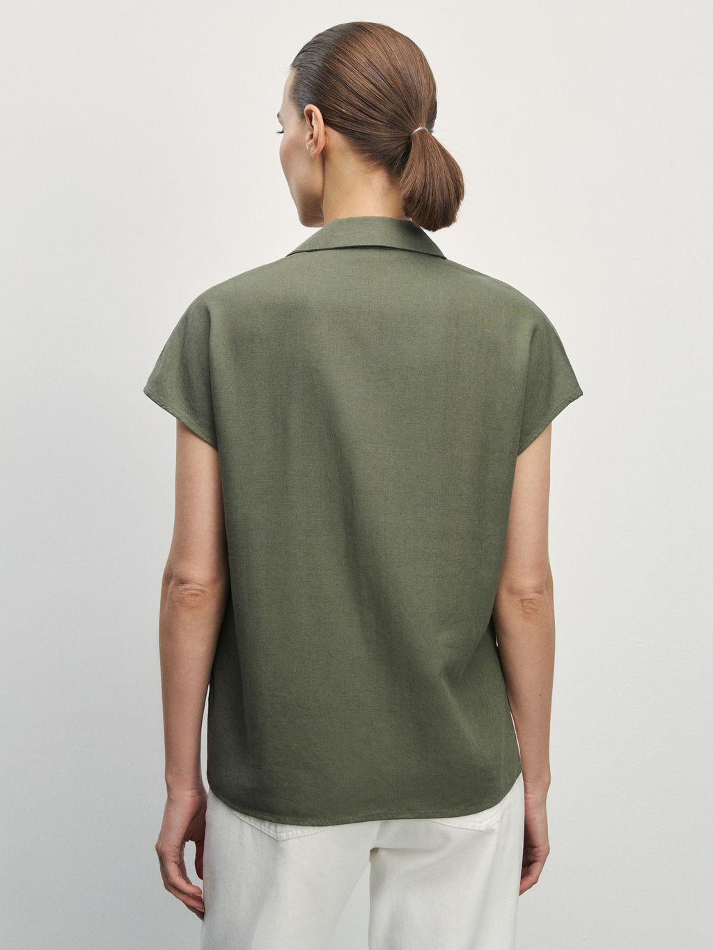 Блузка изо льна с английским воротником / Zarina  фото 5