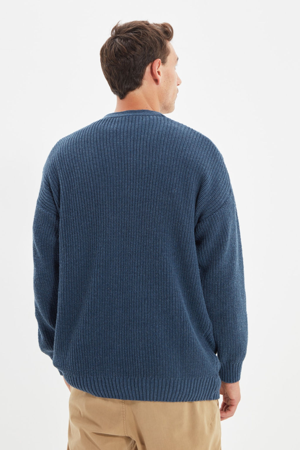 Indigo Regular Fit Yunlu V Yaka Basic Triko H?rka TMNAW22HI0151