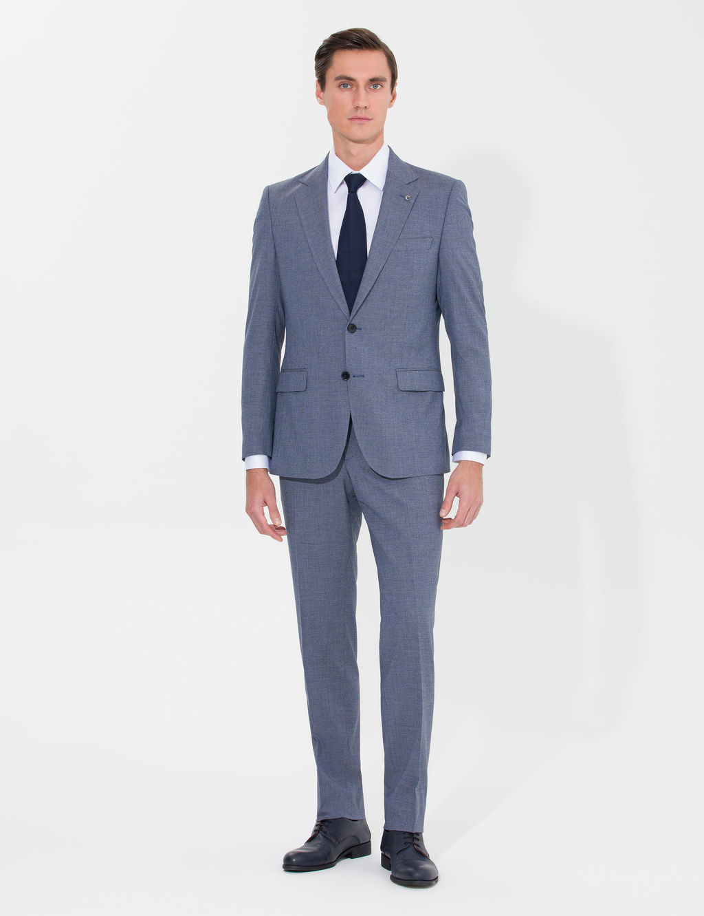 Lacivert Slim Fit Tak_m Elbise - Cacharel фото 3