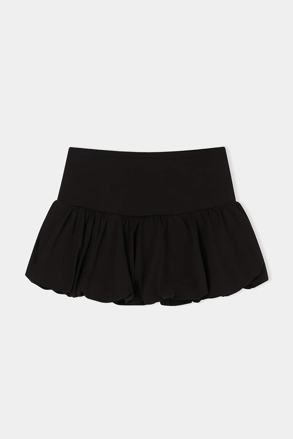 Siyah Duz Balon Normal Bel Mini Pamuklu Esnek Orme Etek TWOSS26ET00138 - Trendyolmilla фото 2
