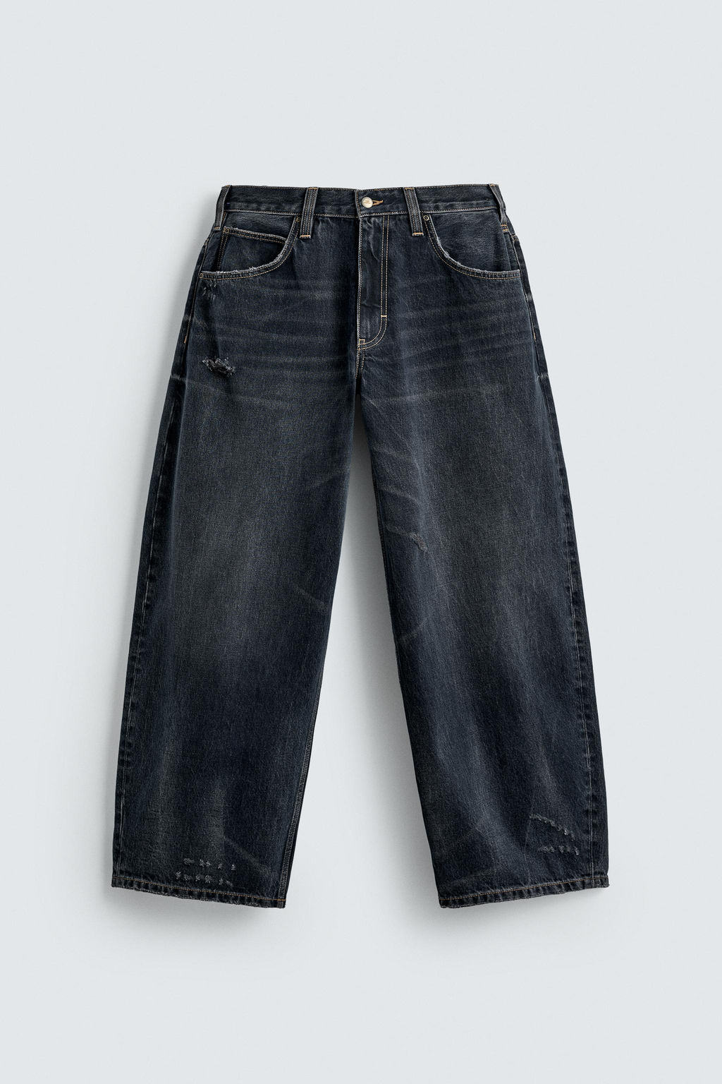 WASHED BALLOON FIT JEANS