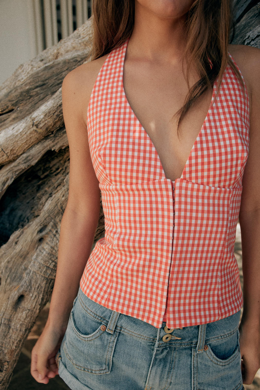 TOP HALTER CORSETERO / Naranja