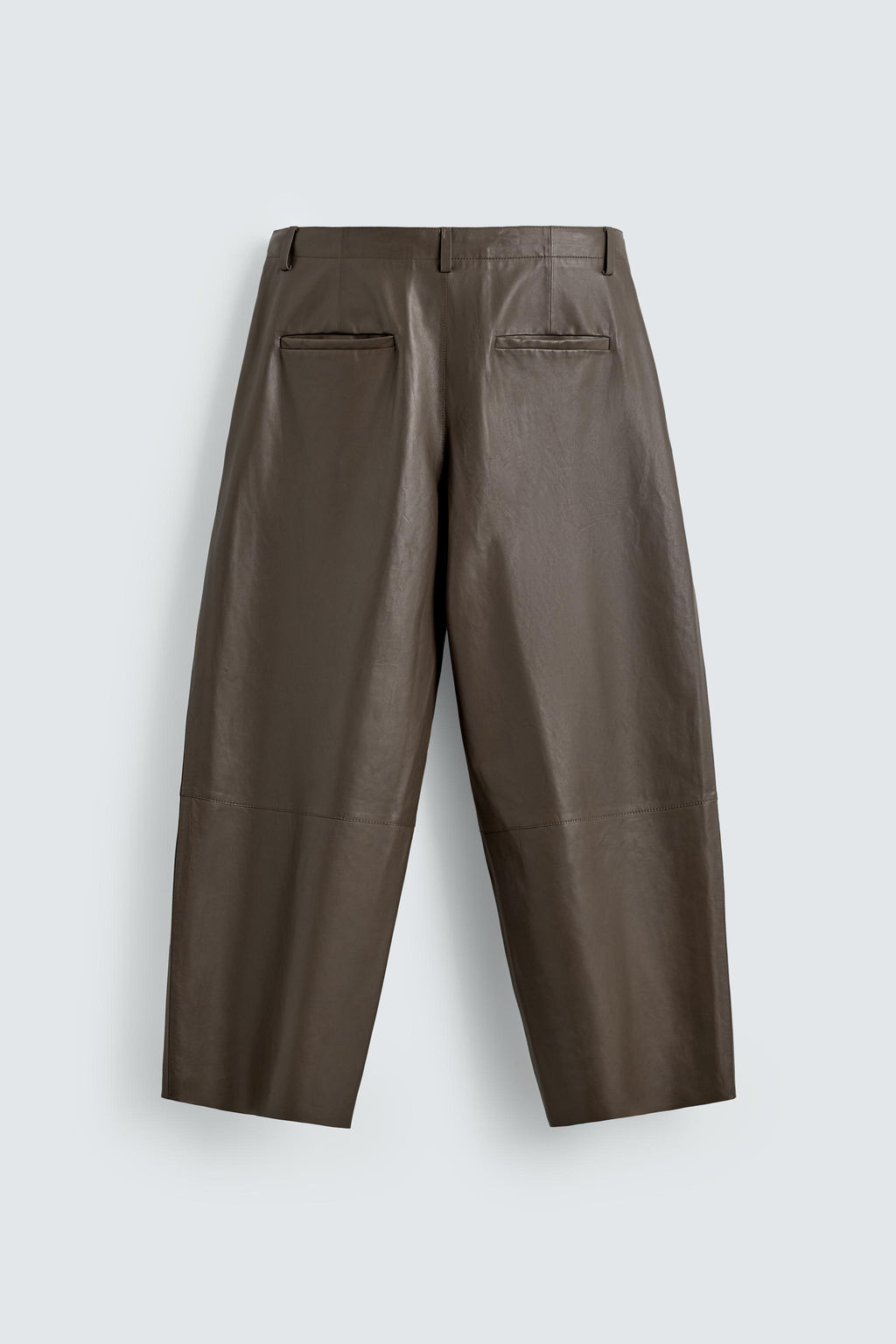 PANTAL?N BALLOON FIT PIEL / Beige - Zara фото 8