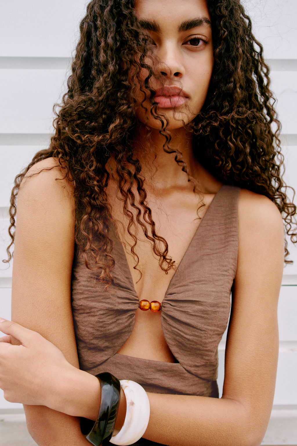 Vestido cut-out en mezcla de lino - H&m фото 3