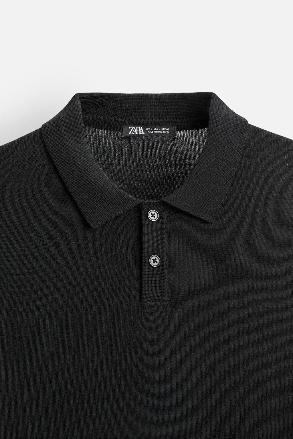 MERINO WOOL KNIT POLO SHIRT - Zara фото 8
