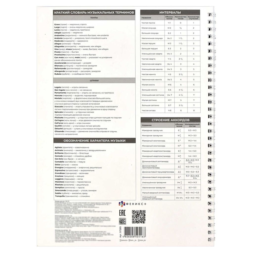 Тетрадь для нот 32 л. арт. 60334 ЗВУКОЗАПИСЬ - Феникс+ фото 4