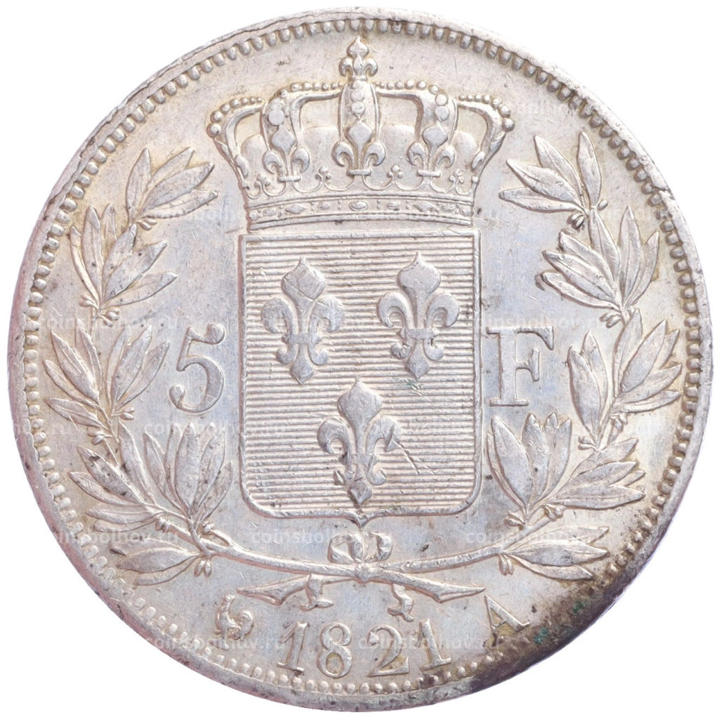 Монета 5 франков 1821 года А Франция