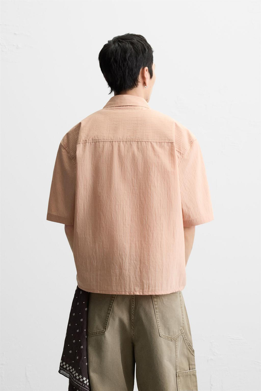 STRIPED CROPPED FIT SHIRT - Zara фото 3