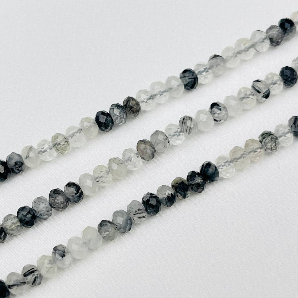 Бусины для украшений из Кварца с Турмалином 39 см
