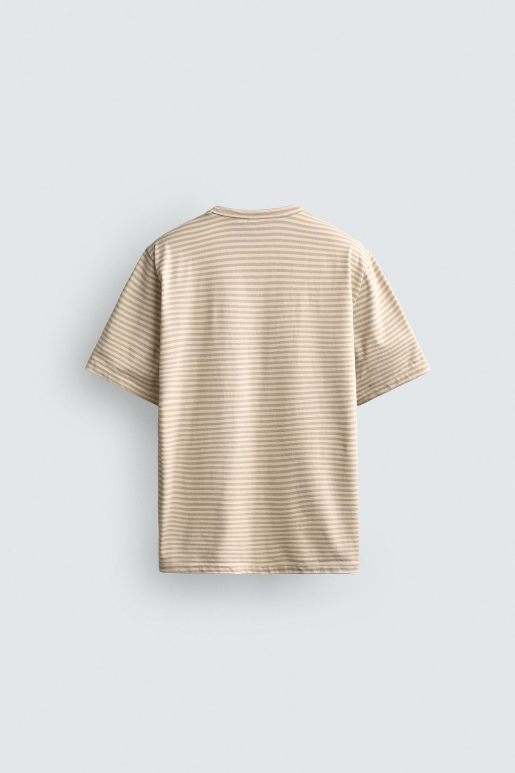 CAMISETA JACQUARD RAYAS BOLSILLO / Gris / Natural - Zara фото 7