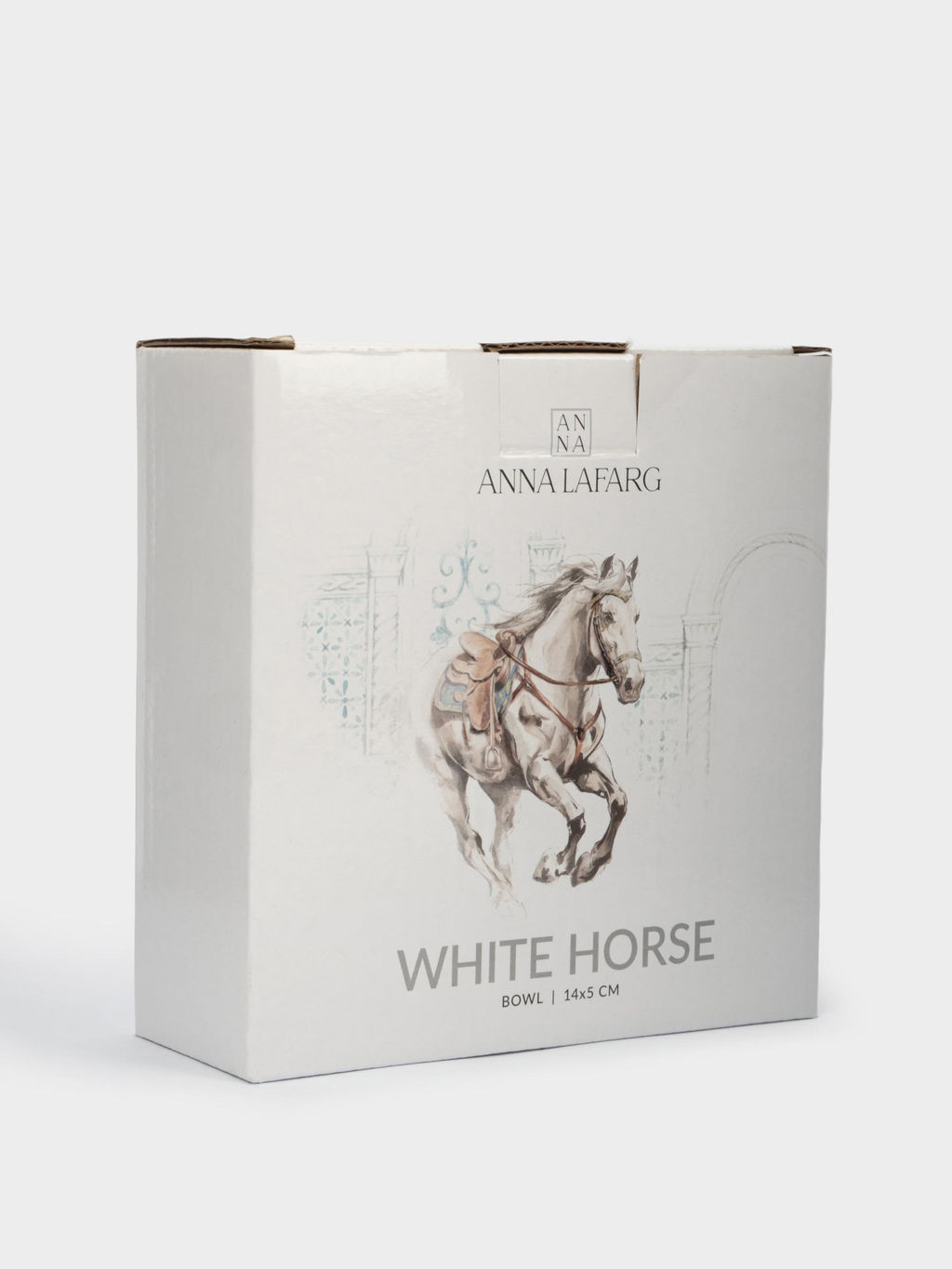 Пиала, 14х5 см, фарфор N, белая, с серебристым кантом, Конь, White horse - Anna lafarg фото 5