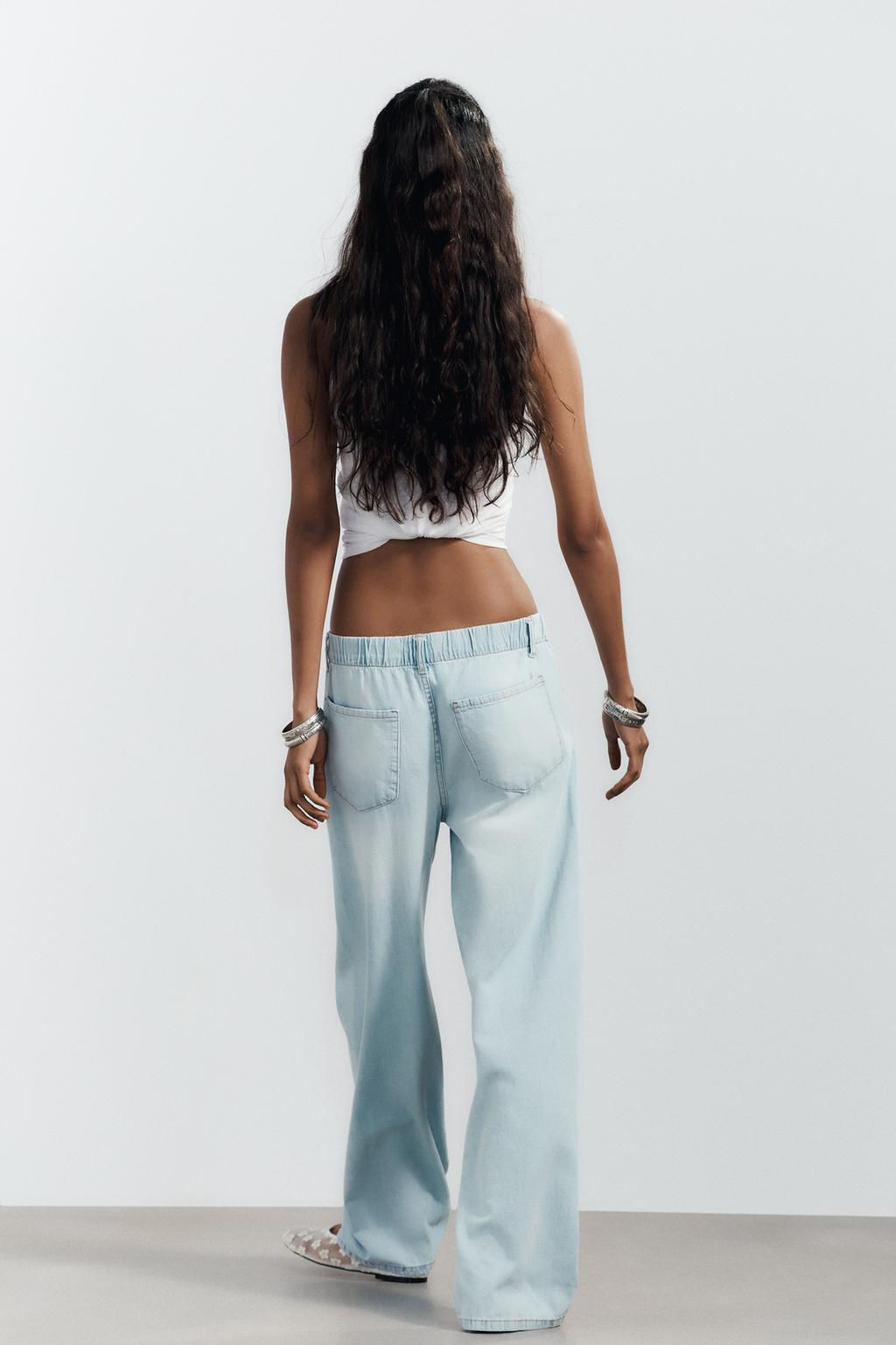 PYJAMA-STYLE DENIM TROUSERS - Zara фото 5