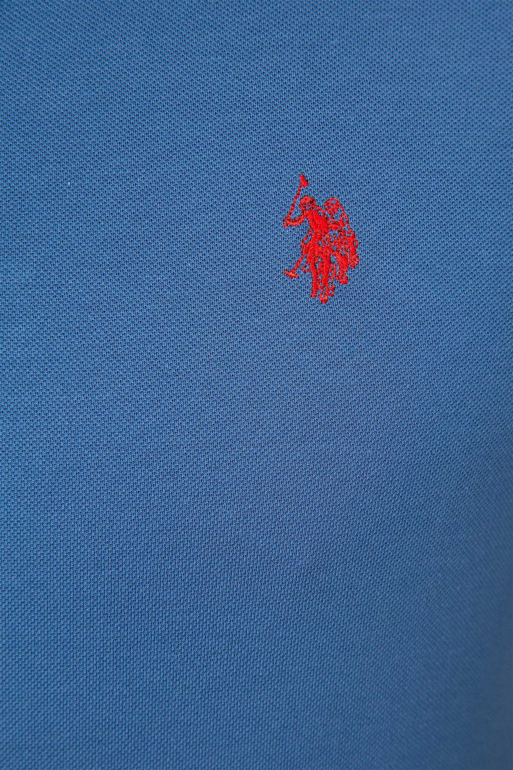 Мужская светло-темно-синяя базовая футболка с воротником-поло Неожиданная скидка в корзине - U.s. polo assn фото 5