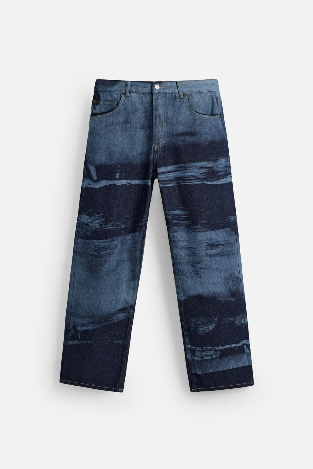 PRINTED RELAXED FIT JEANS - Zara фото 7