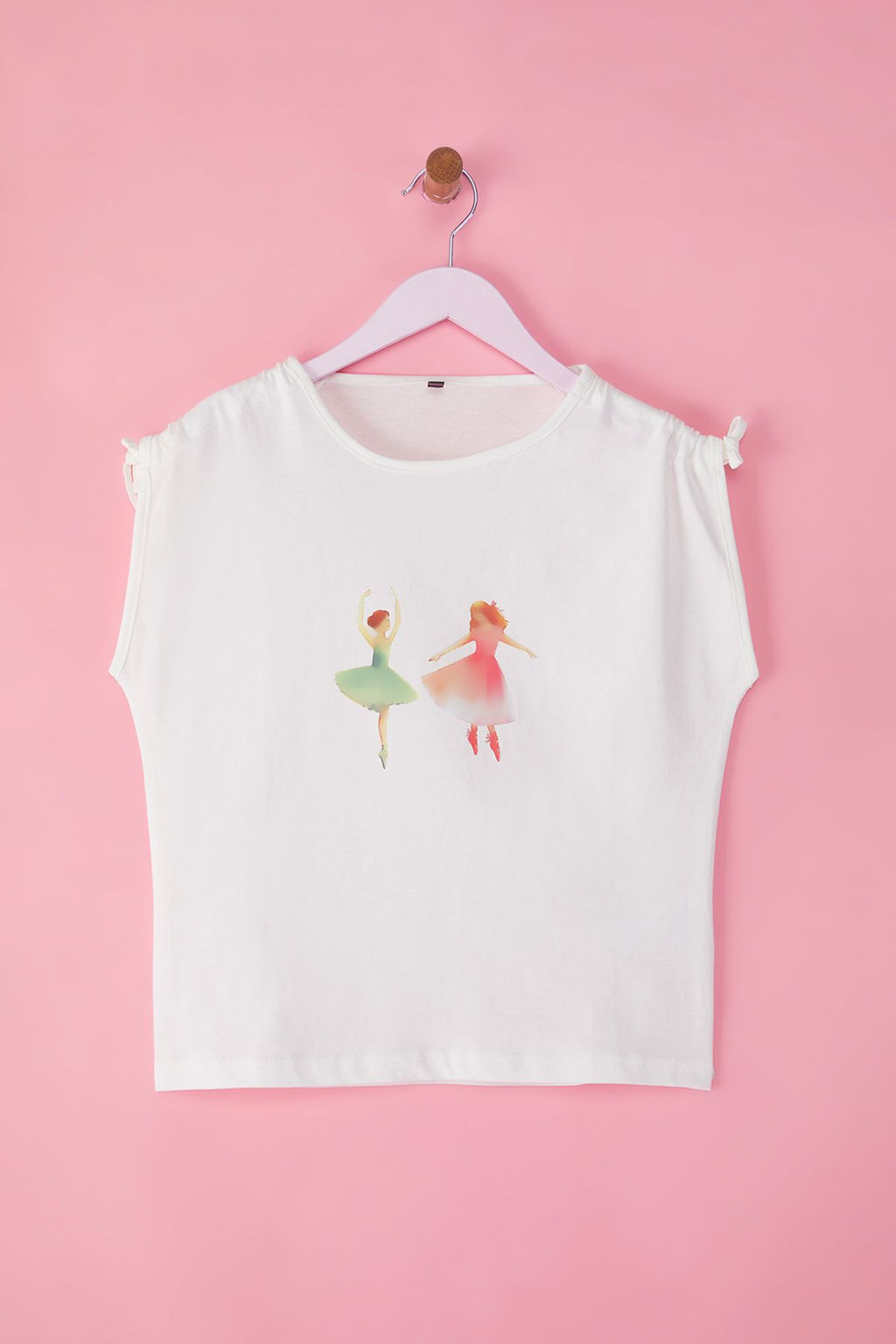 Mint K?z Cocuk %100 Pamuk Bask?l? Regular/Normal Kal?p Ay Kol Orme T-Shirt TKDSS25TS00059 - Trendyolmilla фото 3