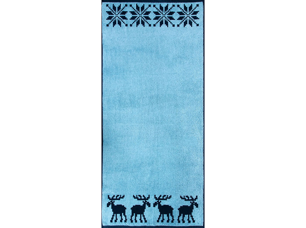 Полотенце махровое 6с102.411ж1 Расписные и олени(джинс) 67х150см