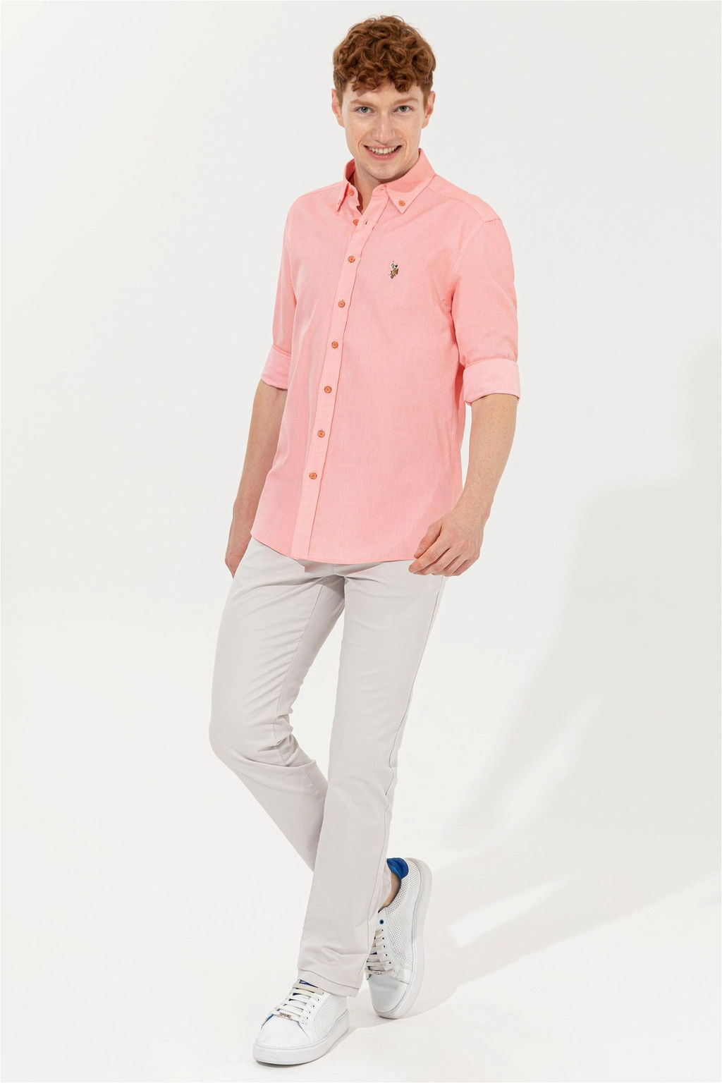 Мужской лосось скидка скидки с длинным рубашкой в корзине - U.s. polo assn фото 2