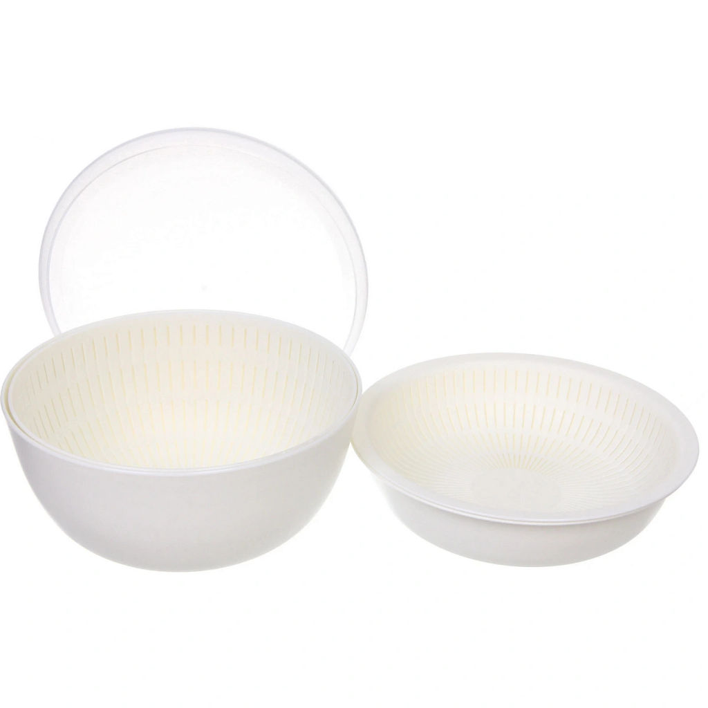 Дуршлаг пластиковый "Фаттория" 24*12см двойной с чашей и крышкой 4предмета