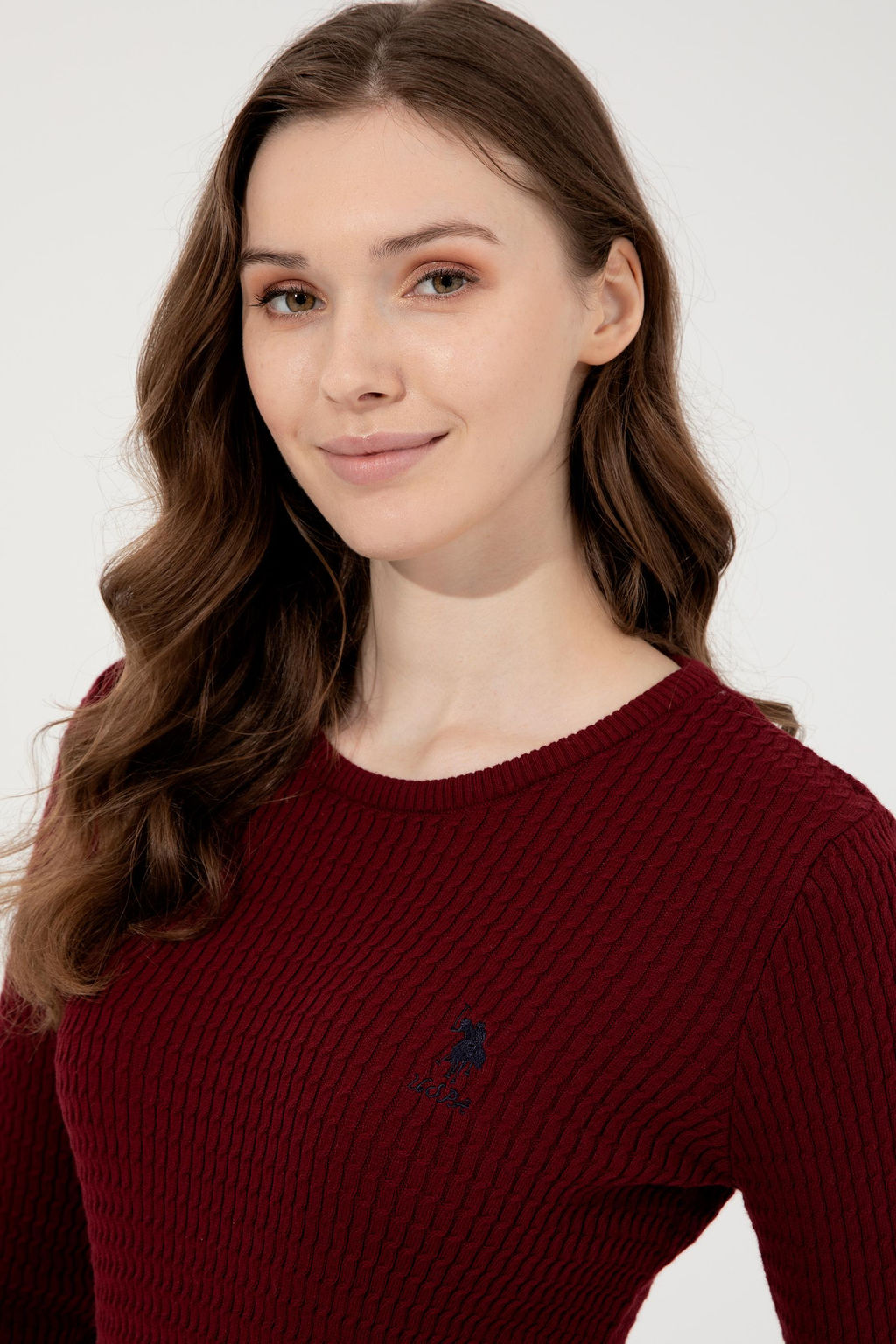 Kad_n Bordo Bisiklet Yaka Basic Kazak