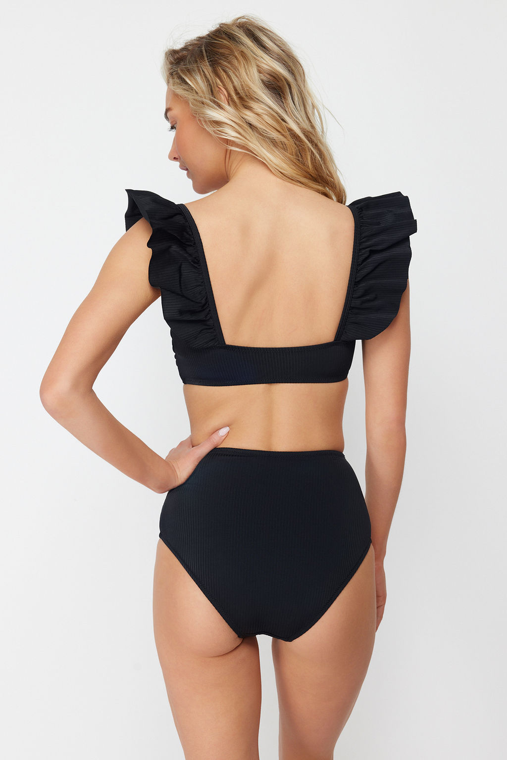 TRENDYOLMILLA Fusya Bralet F?rf?rl? Dokulu Yuksek Bel Hipster Bikini Tak?m? TBESS22BT0049 фото 26