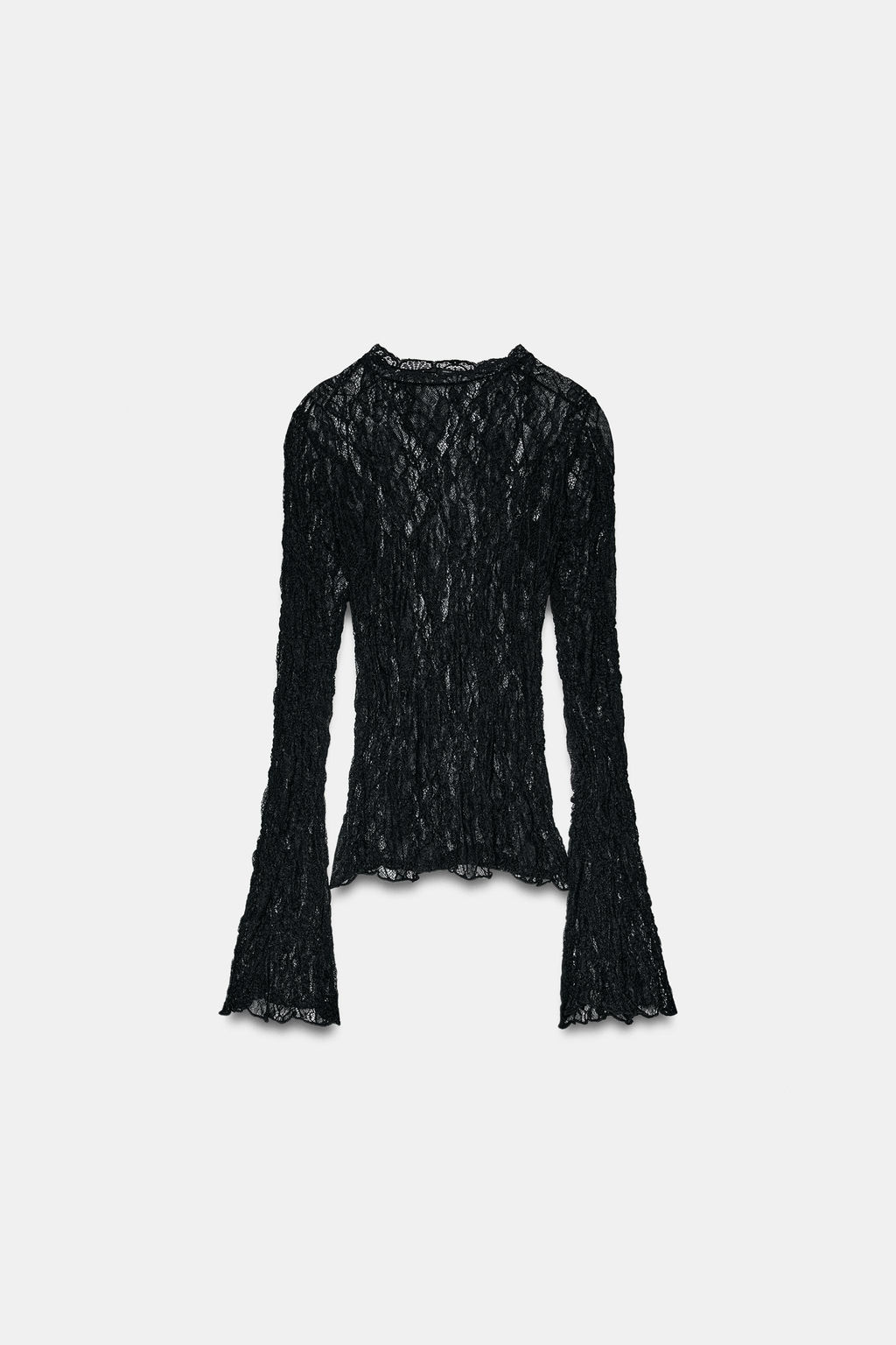 LACE LONG SLEEVE TOP - Zara фото 10