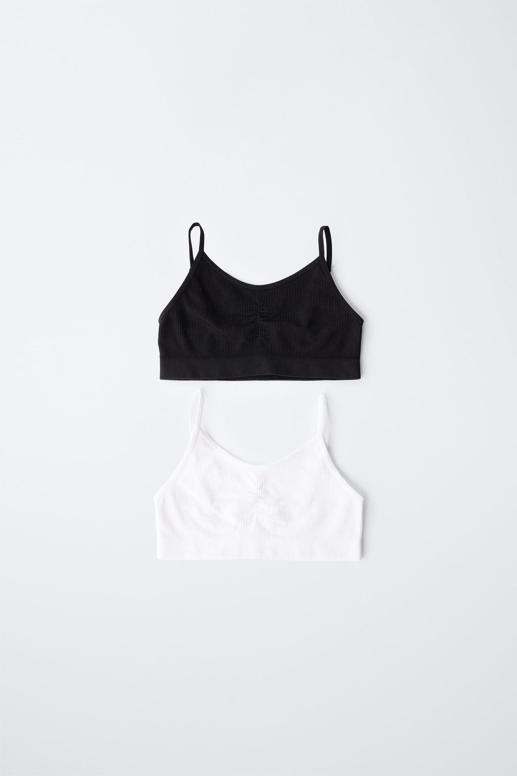 8-14 A?OS/ PACK DOS TOPS SEAMLESS / Blanco / Negro