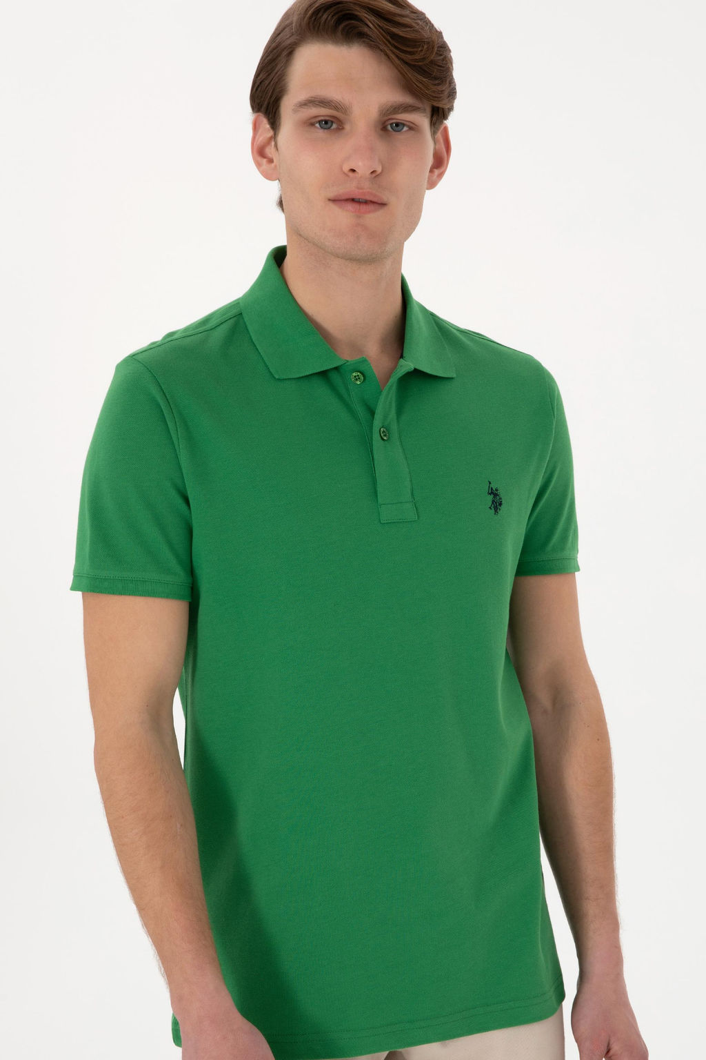 Erkek Slim Fit Polo Yaka Ye_il Basic Ti__rt - U.s. polo assn фото 3