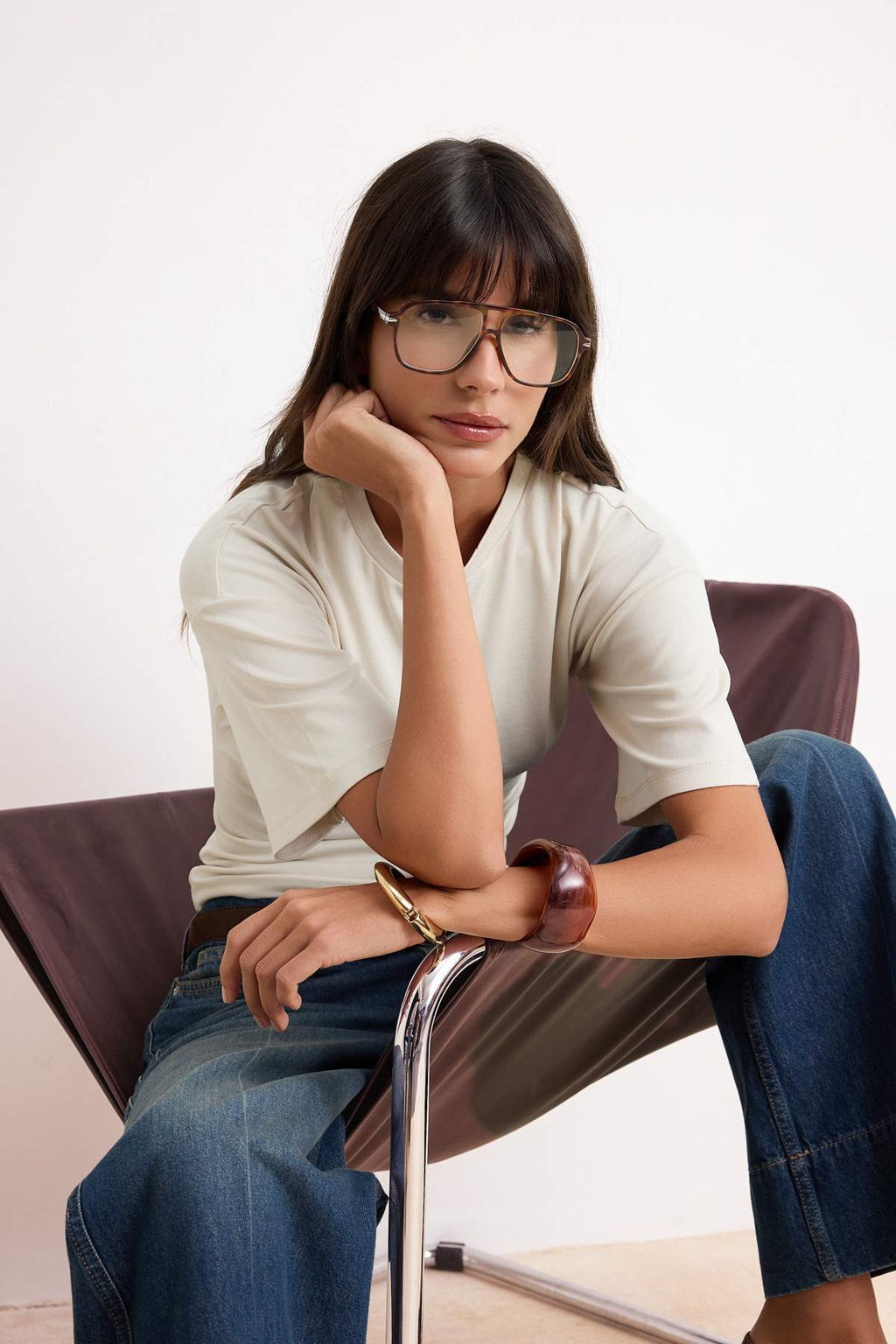 Tas Fitted/Bele Oturan Dusuk Kol Truvakar Yumusak Orme T-Shirt TWOSS26TS00060 - Trendyolmilla фото 2